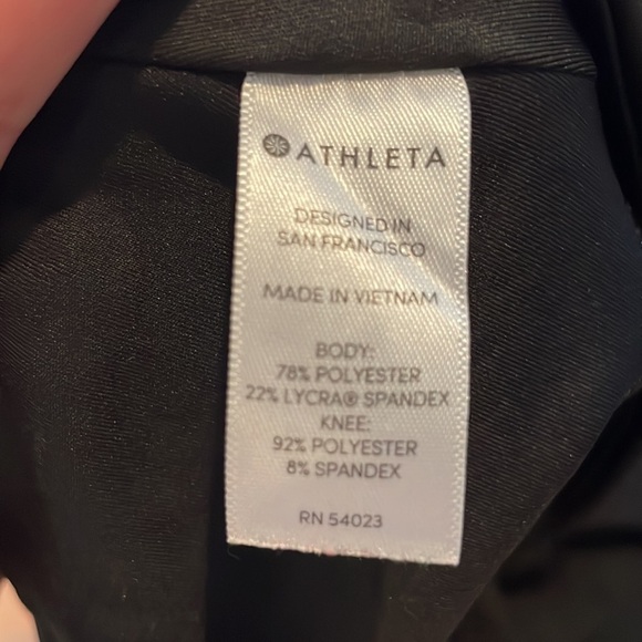 Athleta Athletic Leggings Size S Black with Black Floral Print Zip Pockets Mesh - Picture 11 of 11